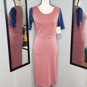 NWT LulaRoe Julie Raglan Style Mauve and Blue